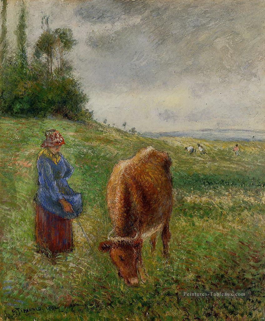 cowherd pontoise 1882 Camille Pissarro Peintures à l'huile
